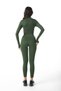 Women's Sports Suit Green |   Seamless High Waist Recovery Leggings and Zippered Crop Activewear - 6