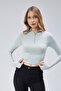Zippered Long Sleeve T-Shirt Blouse - 7