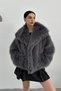 Women's Fur Coat Stylish Wide Collar Lined Snap Button Premium Fur Coat - 2