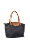 Zippered Large Size Black Tan Women's Handbag and Shoulder Bag - 2