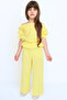 Girl's Gloria Yellow Sile Cloth Cotton Blouse Pants Bottom Top Set - 5