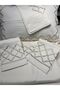 100% Cotton Satin Embroidered Duvet Cover Set - Double Size // 6 Pieces / Elegant Dowry Set, - 5