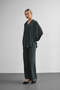 Women's Comfortable Fit Batwing Sleeve Blouse Pants Set - 2