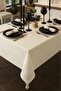 Dirt-Free Stain-Resistant Lace Patterned Tablecloth Modern Design 160X220 Cream - 2
