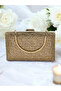 Rosegold Color Metal Handle Crystal Stone Evening Dress Bag Kına - 6