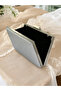 Silver Gray Lame Color Crystal Stone Evening Dress Bag Kına - 3