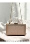 Rosegold Color Crystal Stone Metal Handle Evening Dress Bag Kına - 4