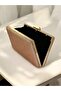 Rosegold Color Crystal Stone Metal Handle Evening Dress Bag Kına - 3