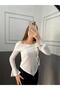 NEW SEASON Crinkled Fabric Asymmetric Cut Ruffled Long Sleeve Blouse 0025 - 4
