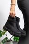 002 Striped Double-Buckle Waterproof Emerald-Detail Zippered Stylish Women's Bootie - 4