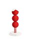 Cat Scratching Post Tower – White & Red Cat Scratcher with Triple Ball Design, 40cm X 40cm X 82cm