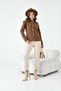 Women's Sleeve Detailed Cardigan Brown 20807 - 6