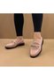 Pink Suede Stylish Stone Detailed Women's Office School Daily Use Quality Moccasin Loafer Shoes - 3