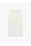 Slim Fit Midi Ribbed Detailed Pencil Skirt - 4