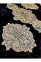 Living Room Set, Bedroom 3 Piece Coffee Table Cloth, Table Cloth 3 Piece Room Set - Gold Color - 3