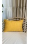 Pearl Velvet Textured Mustard Yellow Plain Throw Pillow Cover - 3