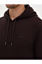 Dark Brown 2 Thread Regular Fit K Hooded Basic Sweatshirt 50314055-Vr084 - 7