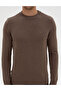 Mink Melange Slim Fit Quarter Collar Basic Knitwear Sweater 50315456-Vr174 - 6