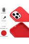 iPhone 14 Pro Max Case Inside Velvet Camera Raised Launch Silicone Cover Red - 3