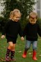 New Season Crew Neck Unisex Baby & Kids Black Sweater (0-8 Years)