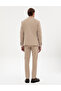 Beige Slim Fit Flannel Textured Fabric Trousers 50317639-Vr011 - 4