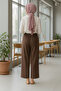 Brown Scuba Creepy Pants with Bunches of Belt (Short-Term Launch Price) - 4