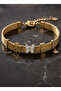 Gold Color Steel Charm Women's Bracelet – Featuring Clover, Butterfly and Heart Figures - 4