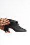 Women's Black Stretch Faux Leather Zippered Pointed Toe 6 cm Heeled Orthopedic Winter Boots - 5