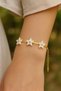 316 L Gold-Colored Star Detailed Flat Model Women's Steel Bracelet – Elegant Looking Design - 2