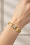 Gold Color Steel Charm Women's Bracelet – Featuring Clover, Butterfly and Heart Figures - 3