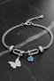 316 L Stainless Steel Women's Bracelet with Butterfly and Turquoise Stone Detail