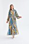 Women's Chiffon Printed Dress Cobalt Blue 30499