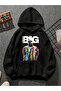 سويت شيرت أسود بقلنسوة مطبوعة من biggie v11
