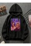 Carmela V1 Printed Hooded Black Sweatshirt
