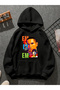 سويت شيرت أسود بقلنسوة مطبوعة من eminem v4