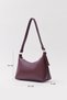 Burgundy D05 Zippered Faux Leather Casual Women's Hand and Shoulder Baguette Bag L:15 E:24 W:9 - 2