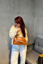 Women's Shoulder and Crossbody Bag with Belt and Bridge Details - 5