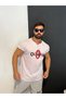 V-Neck Dusty Pink Off-White Color Olympia Printed Latiklikol Oversize Cut Fitness Sports T-Shirt - 4