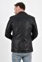 Harrison Genuine Leather Men's Black Safari Leather Jacket - 6