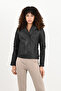 Alexa Women's Genuine Leather Biker Leather Jacket Black - 4