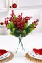 Artificial 5 Branched Glittered Cowl Kokina Pine Bunch New Year Ornament Christmas Flower 5 Kokina - 2