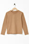 Girls' Crew Neck Plain Long Sleeve T-Shirt