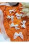 Beige Pearlless Gift Decoration Linen Ribbon Ready-Made Bow - 25 Pieces
