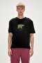 Re-finger recycle black printed men's t-shirt