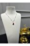 Beaded Ball Chain Silver Red Heart Necklace Valentine's Day Birthday - 4