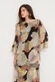 Black-and-Yellow Side-Tie Dress with Slit Detail and Truvakar Sleeve Pattern - 3