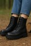 Women's Black Boots with Compe Fur Inside, Water & Cold Resistant, Non-Slip Sole, Guaranteed Sole Stitching - 3