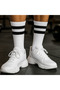 Men's Sports Seamless Towel Sole 6-Piece White Striped Socks – Premium - 3