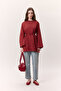 Oversize Tshirt Red with Binding Details - 3