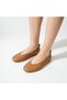 Genuine Leather Women's Tan Mary Jane Ballet Flats - Handmade Daily Comfortable Shoes - 3
